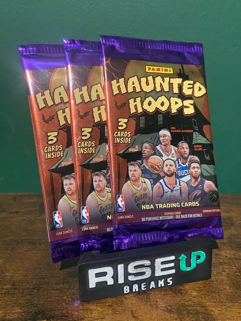 Panini Haunted Hoops NBA Pack - Purple and Orange Artwork. 3 Pack Lot.